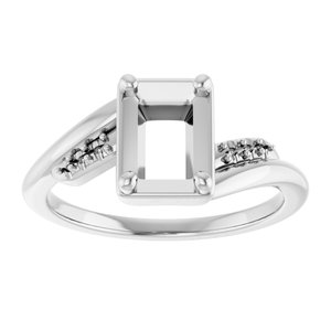 Continuum Sterling Silver 7x5 mm Emerald Ring Mounting – image 6