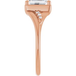 10K Rose Gold 7x5 mm Emerald Ring Mounting – image 7