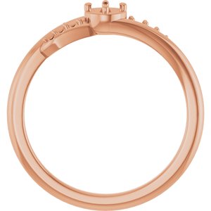 10K Rose Gold 3.2 mm Round Ring Mounting – image 4