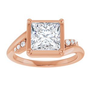 10K Rose Gold 7x7 mm Square Ring Mounting – image 5