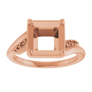 14K Rose Gold 7x7 mm Square Ring Mounting – image 6