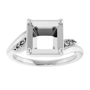 Continuum Sterling Silver 7x7 mm Square Ring Mounting – image 6