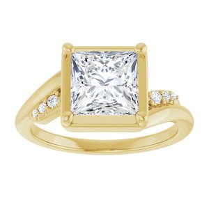 10K Yellow Gold 7x7 mm Square Ring Mounting – image 5