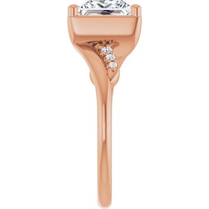 10K Rose Gold 7x7 mm Square Ring Mounting – image 7