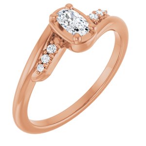 18K Rose Gold 5x3 mm Elongated Cushion Ring Mounting