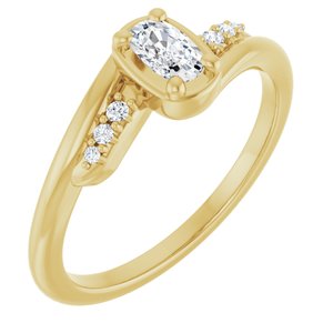 18K Yellow Gold 5x3 mm Elongated Cushion Ring Mounting