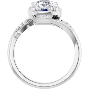 Platinum 10x8 mm Elongated Cushion Ring Mounting – image 3