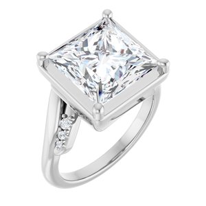 Sterling Silver 10x10 mm Square Ring Mounting