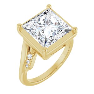 10K Yellow Gold 10x10 mm Square Ring Mounting