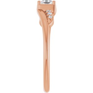 14K Rose Gold 3.25x3.25 mm Square Ring Mounting – image 7