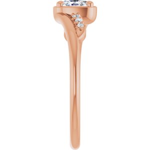 10K Rose Gold 5x3 mm Elongated Cushion Ring Mounting – image 7