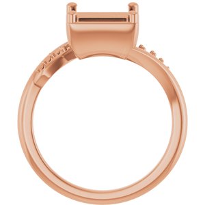 10K Rose Gold 7x7 mm Square Ring Mounting – image 4