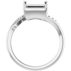 14K White Gold 7x7 mm Square Ring Mounting – image 4
