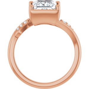 10K Rose Gold 7x7 mm Square Ring Mounting – image 3