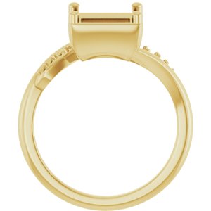 10K Yellow Gold 7x7 mm Square Ring Mounting – image 4