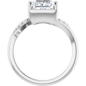 Sterling Silver 7x7 mm Square Ring Mounting – image 3