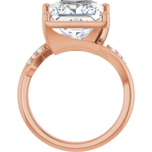 14K Rose Gold 10x10 mm Square Ring Mounting – image 3