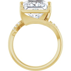 18K Yellow Gold 10x10 mm Square Ring Mounting – image 3