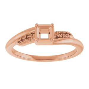 10K Rose Gold 3.25x3.25 mm Square Ring Mounting – image 6