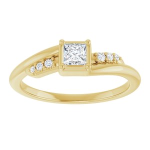18K Yellow Gold 3.25x3.25 mm Square Ring Mounting – image 5