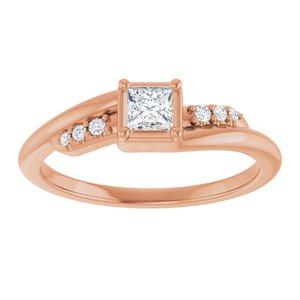14K Rose Gold 3.25x3.25 mm Square Ring Mounting – image 5