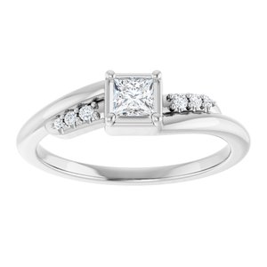 14K White Gold 3.25x3.25 mm Square Ring Mounting – image 5