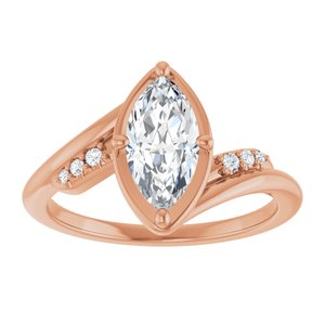 10K Rose Gold 10x5 mm Marquise Ring Mounting – image 5