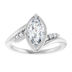 Sterling Silver 10x5 mm Marquise Ring Mounting – image 5