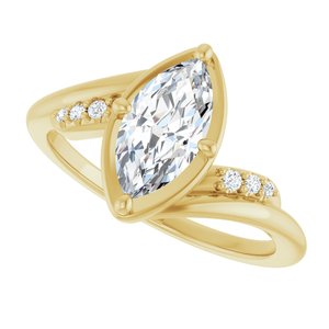 10K Yellow Gold 10x5 mm Marquise Ring Mounting – image 8