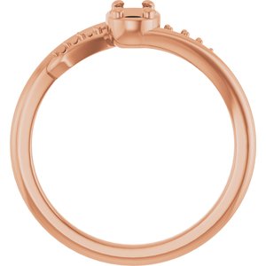 18K Rose Gold 5x3 mm Elongated Cushion Ring Mounting – image 4