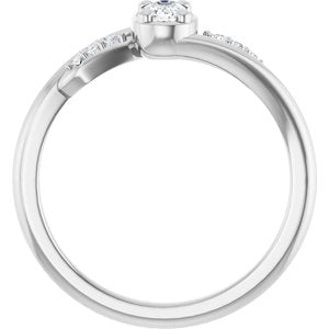 18K White Gold 5x3 mm Elongated Cushion Ring Mounting – image 3