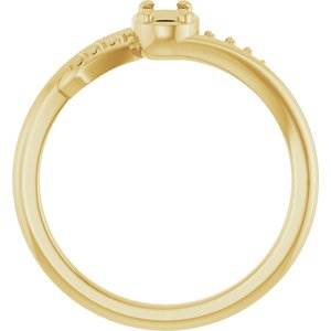 18K Yellow Gold 5x3 mm Elongated Cushion Ring Mounting – image 4