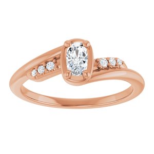 10K Rose Gold 5x3 mm Elongated Cushion Ring Mounting – image 5