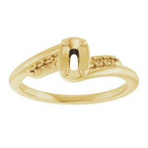 18K Yellow Gold 5x3 mm Elongated Cushion Ring Mounting – image 6