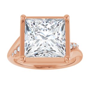 14K Rose Gold 10x10 mm Square Ring Mounting – image 5