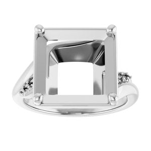 Continuum Sterling Silver 10x10 mm Square Ring Mounting – image 6