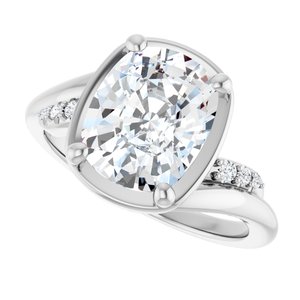 Sterling Silver 10x8 mm Elongated Cushion Ring Mounting – image 8