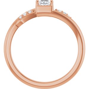 10K Rose Gold 3.25x3.25 mm Square Ring Mounting – image 3