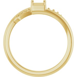 10K Yellow Gold 3.25x3.25 mm Square Ring Mounting – image 4