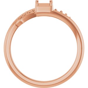 10K Rose Gold 3.25x3.25 mm Square Ring Mounting – image 4