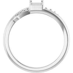 18K White Gold 3.25x3.25 mm Square Ring Mounting – image 4