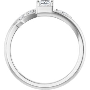 18K White Gold 3.25x3.25 mm Square Ring Mounting – image 3
