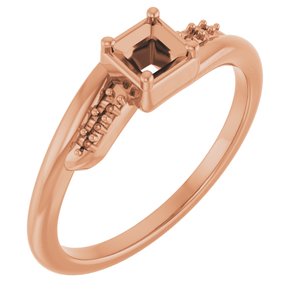 10K Rose Gold 3.25x3.25 mm Square Ring Mounting – image 2