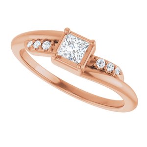 10K Rose Gold 3.25x3.25 mm Square Ring Mounting – image 8