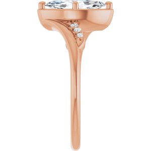 14K Rose Gold 10x5 mm Marquise Ring Mounting – image 7