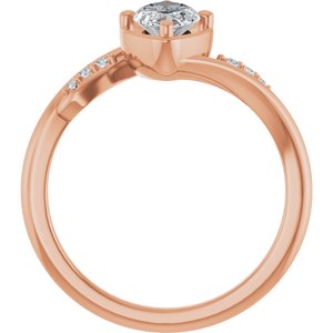 10K Rose Gold 10x5 mm Marquise Ring Mounting – image 3
