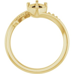 14K Yellow Gold 10x5 mm Marquise Ring Mounting – image 4