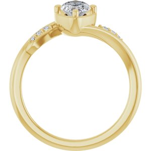 18K Yellow Gold 10x5 mm Marquise Ring Mounting – image 3