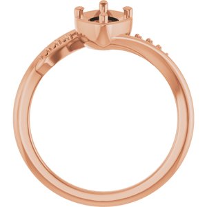 18K Rose Gold 10x5 mm Marquise Ring Mounting – image 4