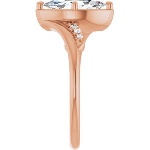 10K Rose Gold 10.5x5.5 mm Marquise Ring Mounting – image 7